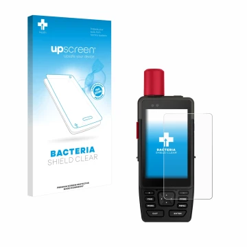 Vorderseite einer Produktverpackung mit dem Markenlogo upscreen. Daneben ist das Gerät Garmin GPSMAP H1i Plus mit dem zugehöri