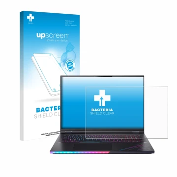 Vorderseite einer Produktverpackung mit dem Markenlogo upscreen. Daneben ist das Gerät Acer Predator Helios 18 AI PH18-73 mit 