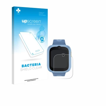 Vorderseite einer Produktverpackung mit dem Markenlogo upscreen. Daneben ist das Gerät TCL Movetime MT48 mit dem zugehörigen D