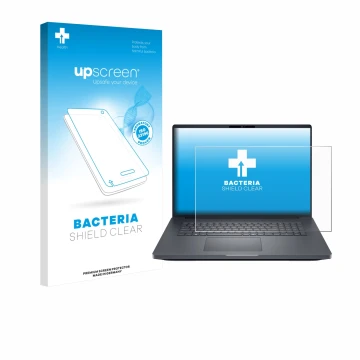 Vorderseite einer Produktverpackung mit dem Markenlogo upscreen. Daneben ist das Gerät Dell Pro Max Plus 18 mit dem zugehörige