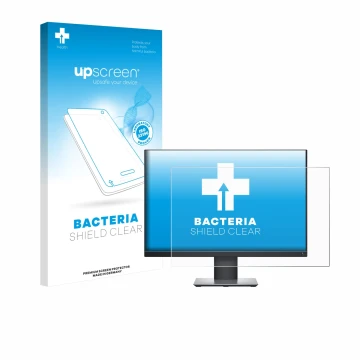 Vorderseite einer Produktverpackung mit dem Markenlogo upscreen. Daneben ist das Gerät Dell Professional P2421 mit dem zugehör