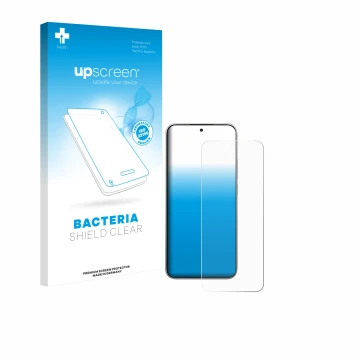 Vorderseite einer Produktverpackung mit dem Markenlogo upscreen. Daneben ist das Gerät Xiaomi 15T mit dem zugehörigen Displays