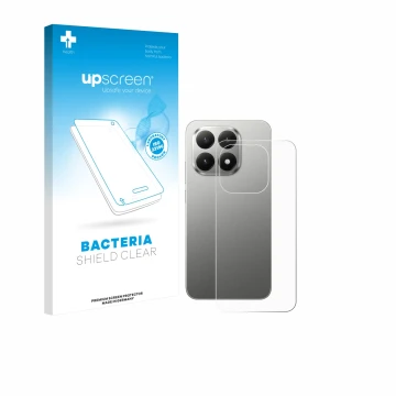 Vorderseite einer Produktverpackung mit dem Markenlogo upscreen. Daneben ist das Gerät Xiaomi 15T (Rückseite) mit dem zugehöri