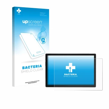 Vorderseite einer Produktverpackung mit dem Markenlogo upscreen. Daneben ist das Gerät Antemper D115 10.1