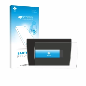 Vorderseite einer Produktverpackung mit dem Markenlogo upscreen. Daneben ist das Gerät BMW i3 2019 mit dem zugehörigen Display