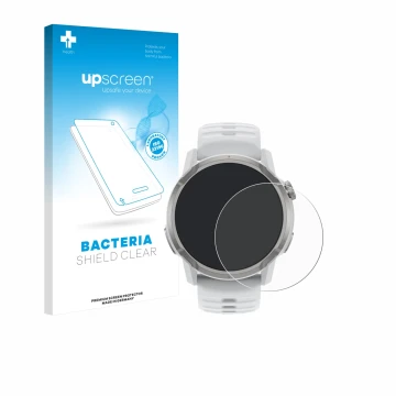 Vorderseite einer Produktverpackung mit dem Markenlogo upscreen. Daneben ist das Gerät Coros Apex 4 (46 mm) mit dem zugehörige