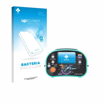 Vorderseite einer Produktverpackung mit dem Markenlogo upscreen. Daneben ist das Gerät Kewtech KT63DL mit dem zugehörigen Disp