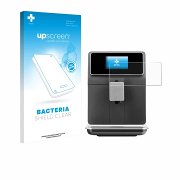 Vorderseite einer Produktverpackung mit dem Markenlogo upscreen. Daneben ist das Gerät WMF Perfection 860L mit dem zugehörigen