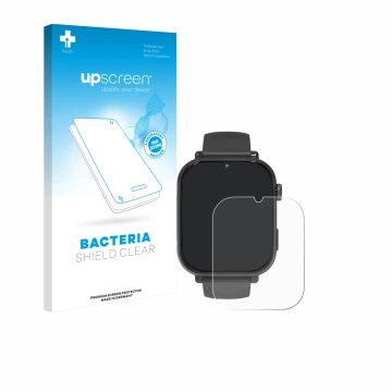 Vorderseite einer Produktverpackung mit dem Markenlogo upscreen. Daneben ist das Gerät Ucani A22 mit dem zugehörigen Displaysc