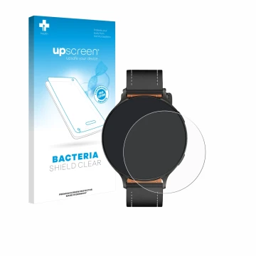 Vorderseite einer Produktverpackung mit dem Markenlogo upscreen. Daneben ist das Gerät Pireware Nano Smartwatch mit dem zugehö