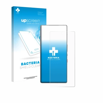 Vorderseite einer Produktverpackung mit dem Markenlogo upscreen. Daneben ist das Gerät ZTE Nubia Red Magic 11 Pro mit dem zuge
