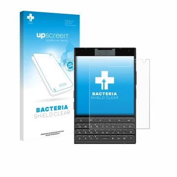 Vorderseite einer Produktverpackung mit dem Markenlogo upscreen. Daneben ist das Gerät Unihertz Titan 2 mit dem zugehörigen Di