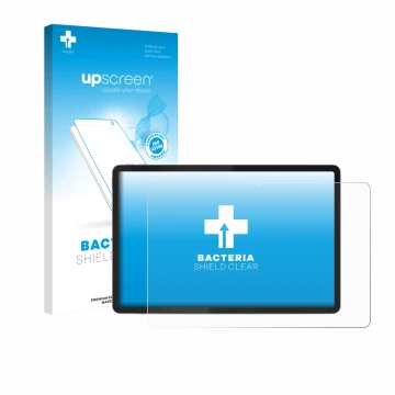 Vorderseite einer Produktverpackung mit dem Markenlogo upscreen. Daneben ist das Gerät Lenovo Tab K11 (2. Gen.) mit dem zugehö