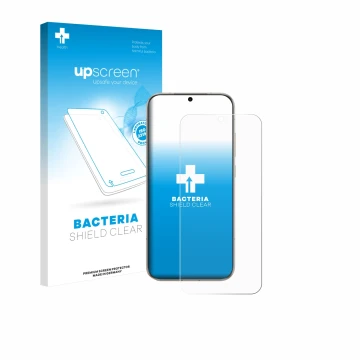 Vorderseite einer Produktverpackung mit dem Markenlogo upscreen. Daneben ist das Gerät Honor Magic 8 mit dem zugehörigen Displ