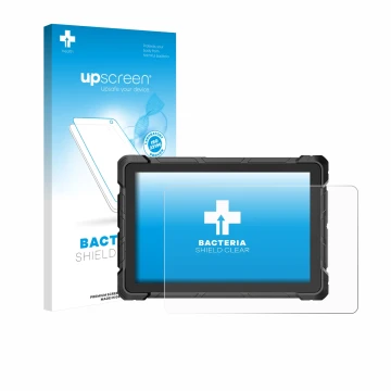 Vorderseite einer Produktverpackung mit dem Markenlogo upscreen. Daneben ist das Gerät Higole F7G Rugged Tablet 10.1