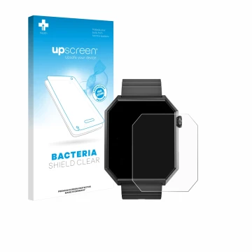 Vorderseite einer Produktverpackung mit dem Markenlogo upscreen. Daneben ist das Gerät Rollme Edge mit dem zugehörigen Display