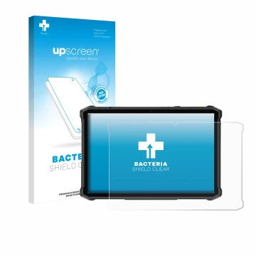 Vorderseite einer Produktverpackung mit dem Markenlogo upscreen. Daneben ist das Gerät Ulefone Armor Pad 5 Ultra mit dem zugeh