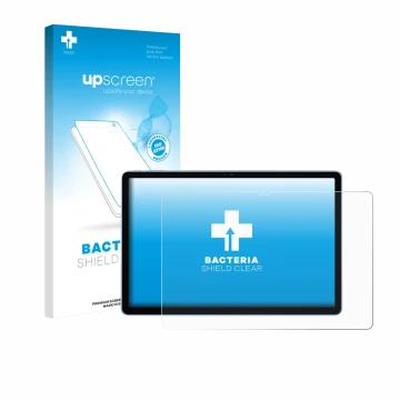 Vorderseite einer Produktverpackung mit dem Markenlogo upscreen. Daneben ist das Gerät Itel VistaTab 30 mit dem zugehörigen Di