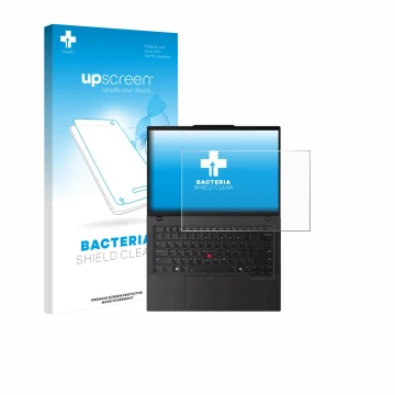 Vorderseite einer Produktverpackung mit dem Markenlogo upscreen. Daneben ist das Gerät Lenovo ThinkPad P14s Gen 6 14.5