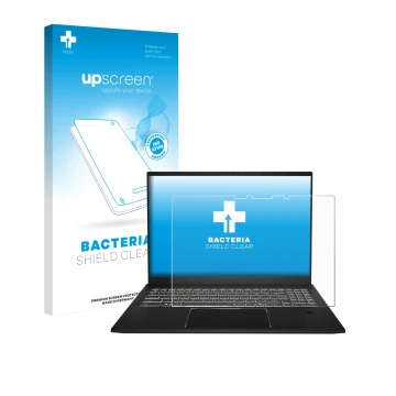 Vorderseite einer Produktverpackung mit dem Markenlogo upscreen. Daneben ist das Gerät MSI Summit A16 AI+ mit dem zugehörigen 