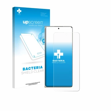 Vorderseite einer Produktverpackung mit dem Markenlogo upscreen. Daneben ist das Gerät Huawei Mate X7 mit dem zugehörigen Disp
