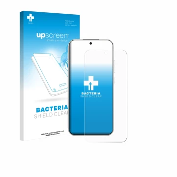 Vorderseite einer Produktverpackung mit dem Markenlogo upscreen. Daneben ist das Gerät Xiaomi Poco F8 Pro mit dem zugehörigen 