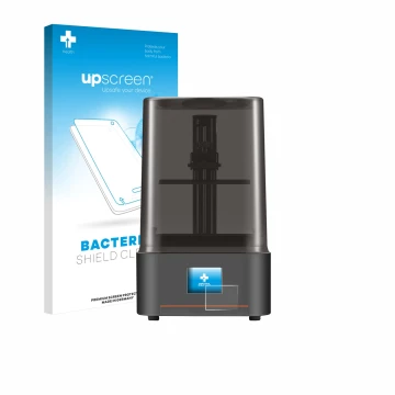 Vorderseite einer Produktverpackung mit dem Markenlogo upscreen. Daneben ist das Gerät Anycubic Photon Mono 4 mit dem zugehöri