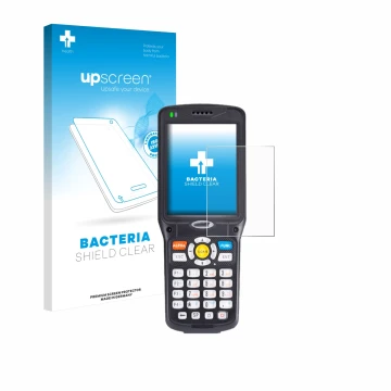 Vorderseite einer Produktverpackung mit dem Markenlogo upscreen. Daneben ist das Gerät Unitech HT510 mit dem zugehörigen Displ