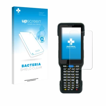 Vorderseite einer Produktverpackung mit dem Markenlogo upscreen. Daneben ist das Gerät Unitech HT730 mit dem zugehörigen Displ