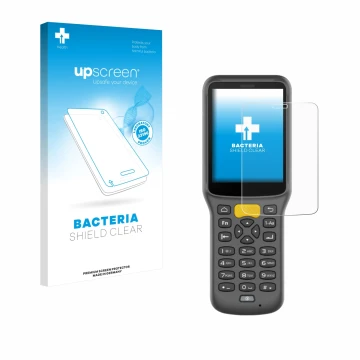 Vorderseite einer Produktverpackung mit dem Markenlogo upscreen. Daneben ist das Gerät Newland MT37 Baiji mit dem zugehörigen 