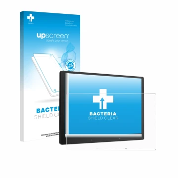 Vorderseite einer Produktverpackung mit dem Markenlogo upscreen. Daneben ist das Gerät Atoto X10 10