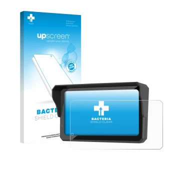 Vorderseite einer Produktverpackung mit dem Markenlogo upscreen. Daneben ist das Gerät Carpuride W602BS mit dem zugehörigen Di