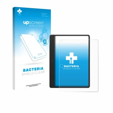 Vorderseite einer Produktverpackung mit dem Markenlogo upscreen. Daneben ist das Gerät TCL Note A1 mit dem zugehörigen Display