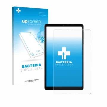 Vorderseite einer Produktverpackung mit dem Markenlogo upscreen. Daneben ist das Gerät Alldocube iPlay 60 mini mit dem zugehör