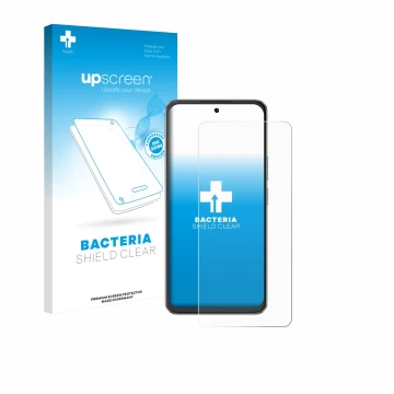 Vorderseite einer Produktverpackung mit dem Markenlogo upscreen. Daneben ist das Gerät Cubot Note 60 mit dem zugehörigen Displ
