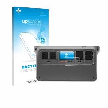 Vorderseite einer Produktverpackung mit dem Markenlogo upscreen. Daneben ist das Gerät DJI Power 1000 V2 mit dem zugehörigen D