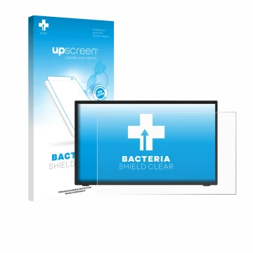 Vorderseite einer Produktverpackung mit dem Markenlogo upscreen. Daneben ist das Gerät Elo TouchSystems 2470L mit dem zugehöri