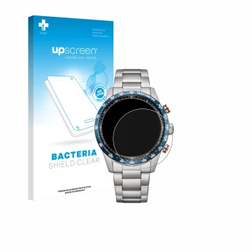 Vorderseite einer Produktverpackung mit dem Markenlogo upscreen. Daneben ist das Gerät Citizen CA4716-50L mit dem zugehörigen 