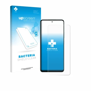 Vorderseite einer Produktverpackung mit dem Markenlogo upscreen. Daneben ist das Gerät Oppo A5 4G mit dem zugehörigen Displays