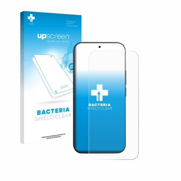 Vorderseite einer Produktverpackung mit dem Markenlogo upscreen. Daneben ist das Gerät Vivo V70 mit dem zugehörigen Displaysch