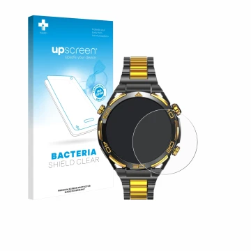 Vorderseite einer Produktverpackung mit dem Markenlogo upscreen. Daneben ist das Gerät Blackview W90 Pro mit dem zugehörigen D