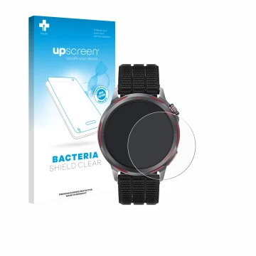 Vorderseite einer Produktverpackung mit dem Markenlogo upscreen. Daneben ist das Gerät Huawei Watch GT Runner 2 mit dem zugehö