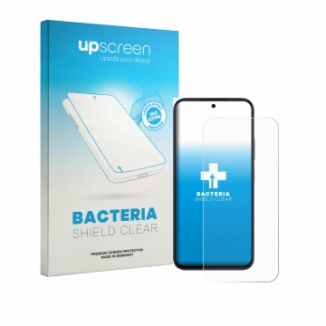 Vorderseite einer Produktverpackung mit dem Markenlogo upscreen. Daneben ist das Gerät Oppo A6k mit dem zugehörigen Displaysch