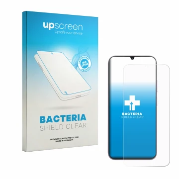 Vorderseite einer Produktverpackung mit dem Markenlogo upscreen. Daneben ist das Gerät realme C100i mit dem zugehörigen Displa