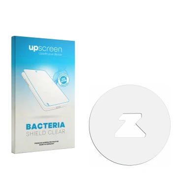 Vorderseite einer Produktverpackung mit dem Markenlogo upscreen. Daneben ist der zugehörige Displayschutz.