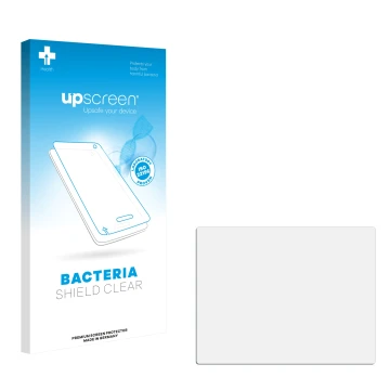 Vorderseite einer Produktverpackung mit dem Markenlogo upscreen. Daneben ist der zugehörige Displayschutz.