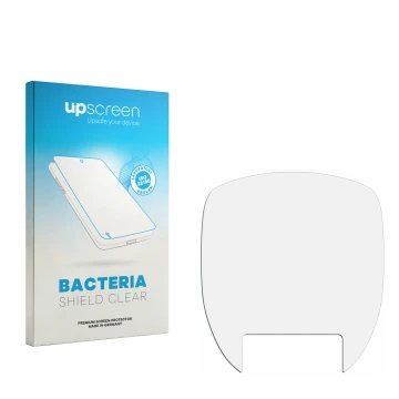 Vorderseite einer Produktverpackung mit dem Markenlogo upscreen. Daneben ist der zugehörige Displayschutz.