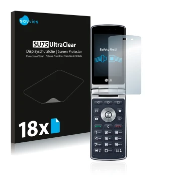 Vorderseite einer Produktverpackung mit dem Markenlogo Savvies. Daneben ist das Gerät LG Wine Smart H410 mit dem zugehörigen D