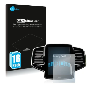 Vorderseite einer Produktverpackung mit dem Markenlogo Savvies. Daneben ist das Gerät Volvo XC90 Senus 2015-2017 mit dem zugeh