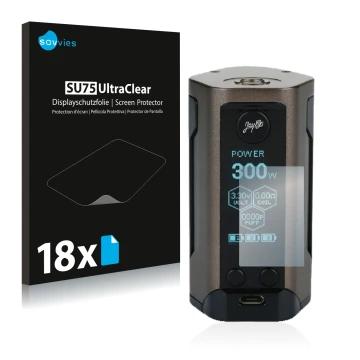 Vorderseite einer Produktverpackung mit dem Markenlogo Savvies. Daneben ist das Gerät Cowon Plenue D mit dem zugehörigen Displ